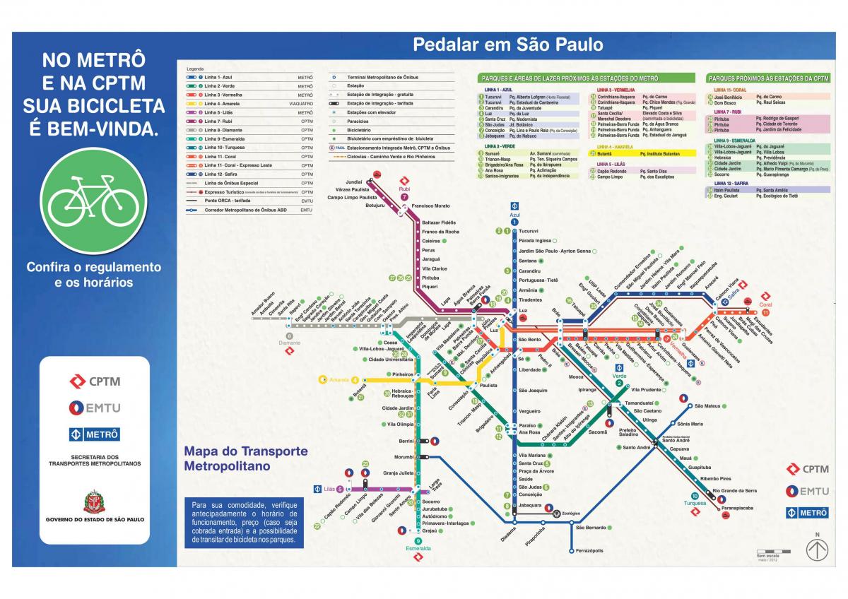 Kart over sykling guide São Paulo