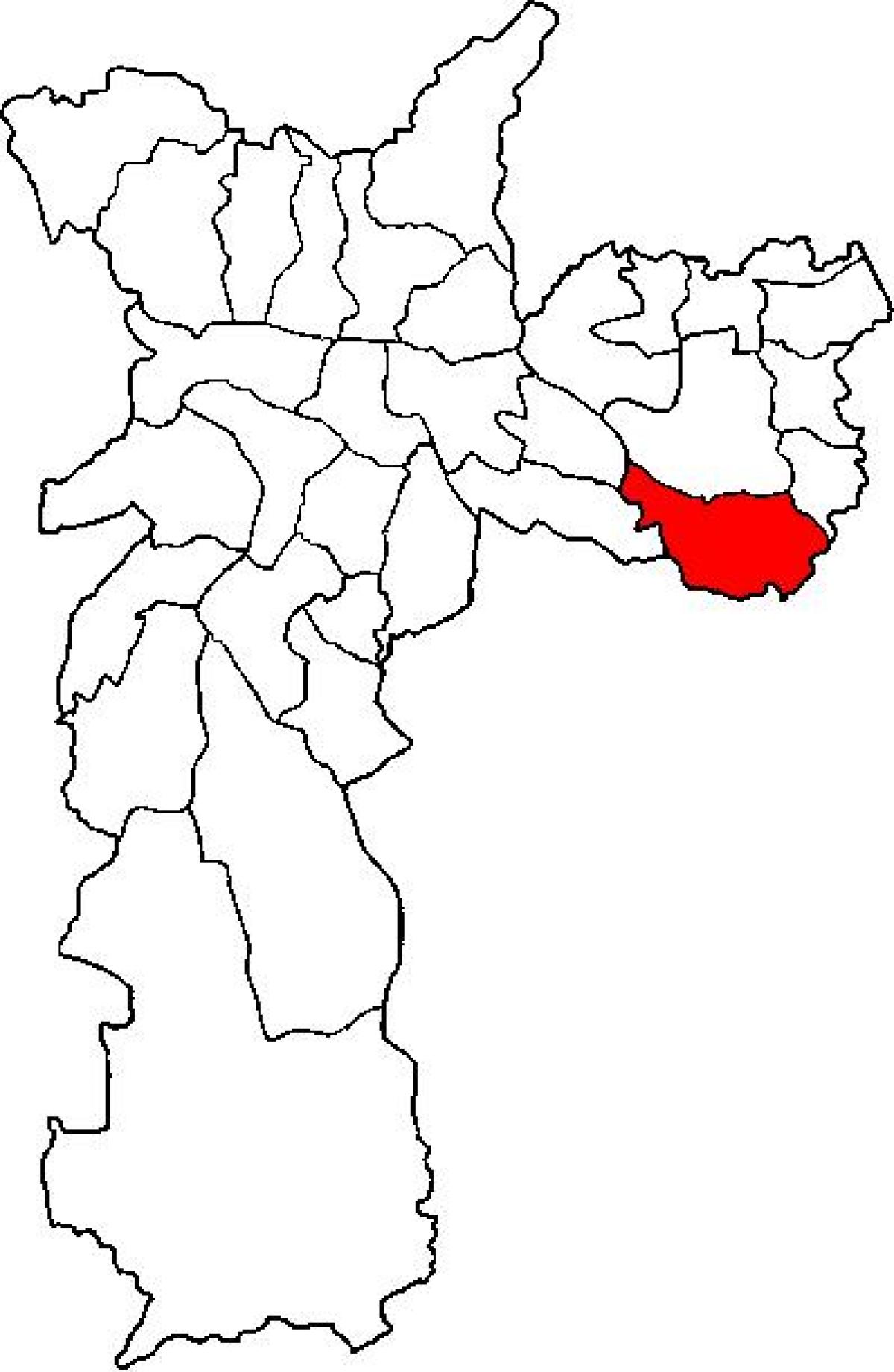 Kart av São Mateus sub-prefecture São Paulo