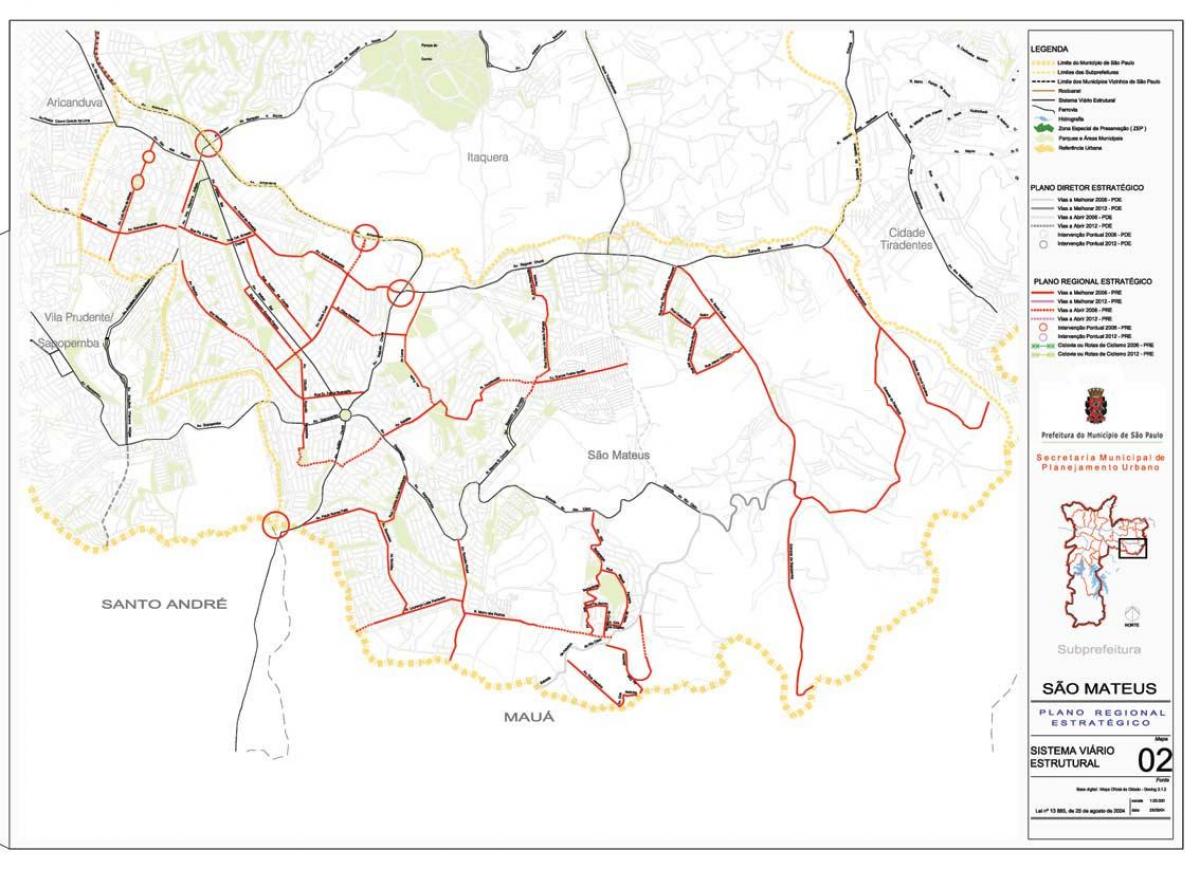 Kart av São Mateus São Paulo - Veier