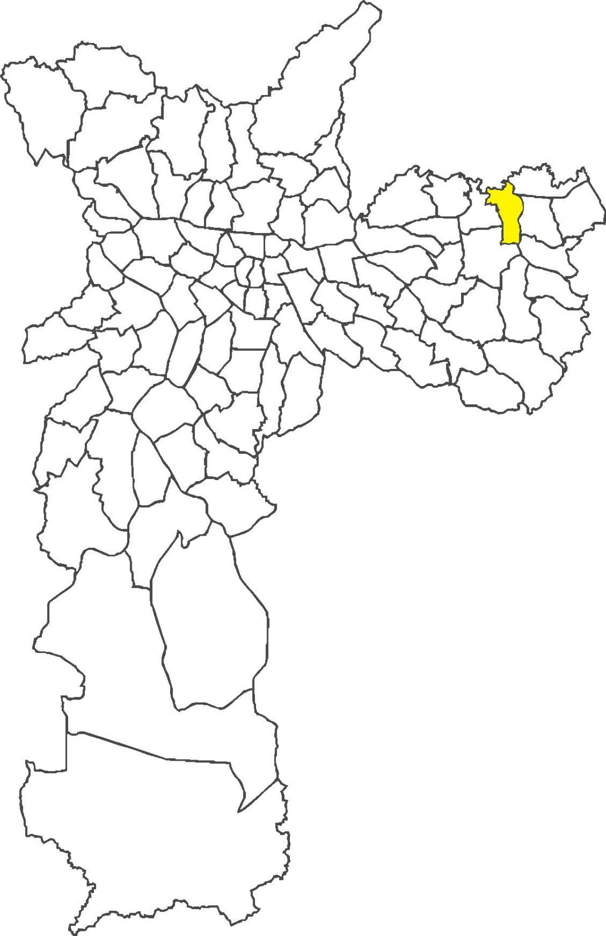Kart av São Miguel Paulista-distriktet
