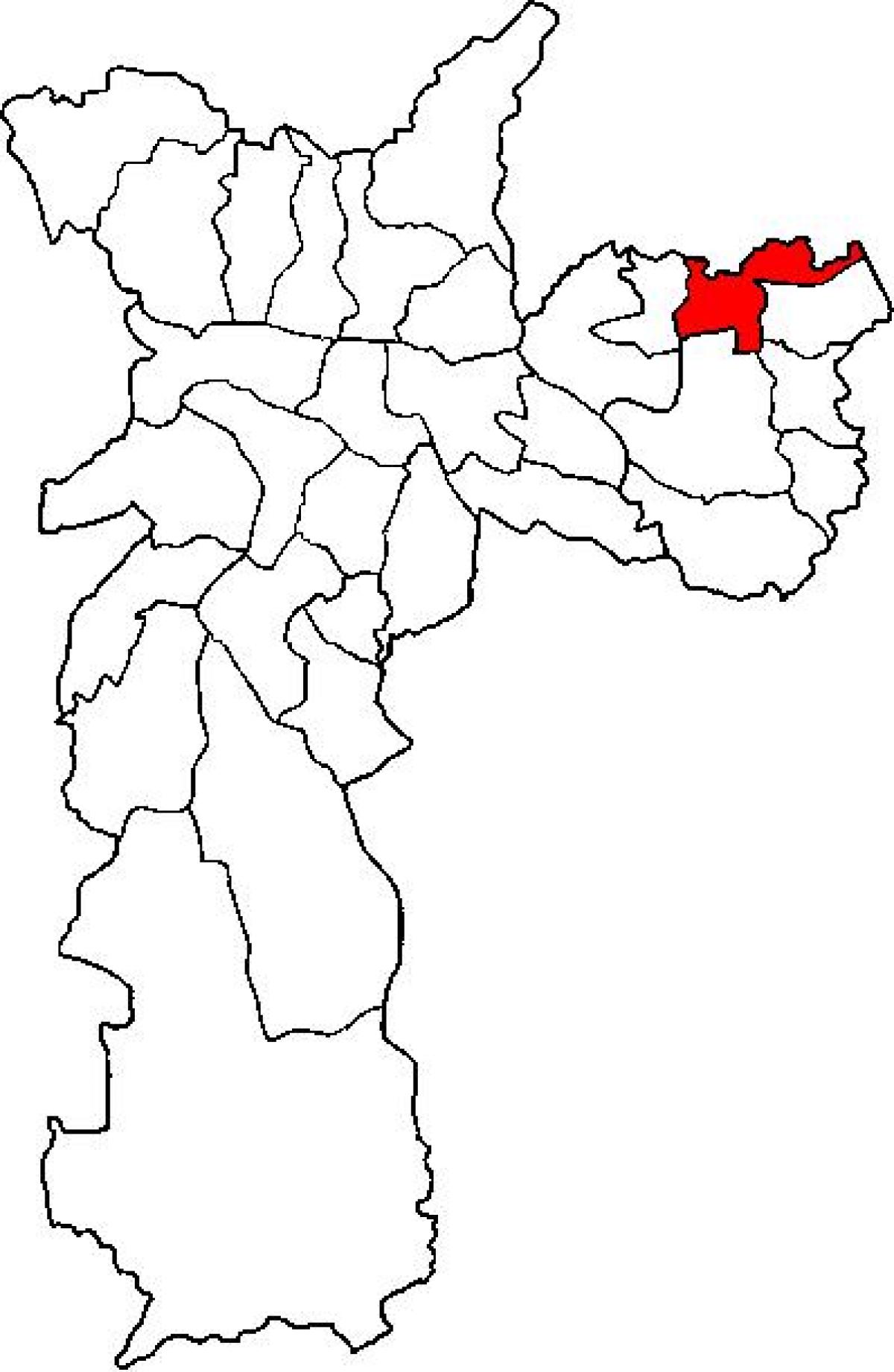 Kart av São Miguel Paulista sub-prefecture São Paulo