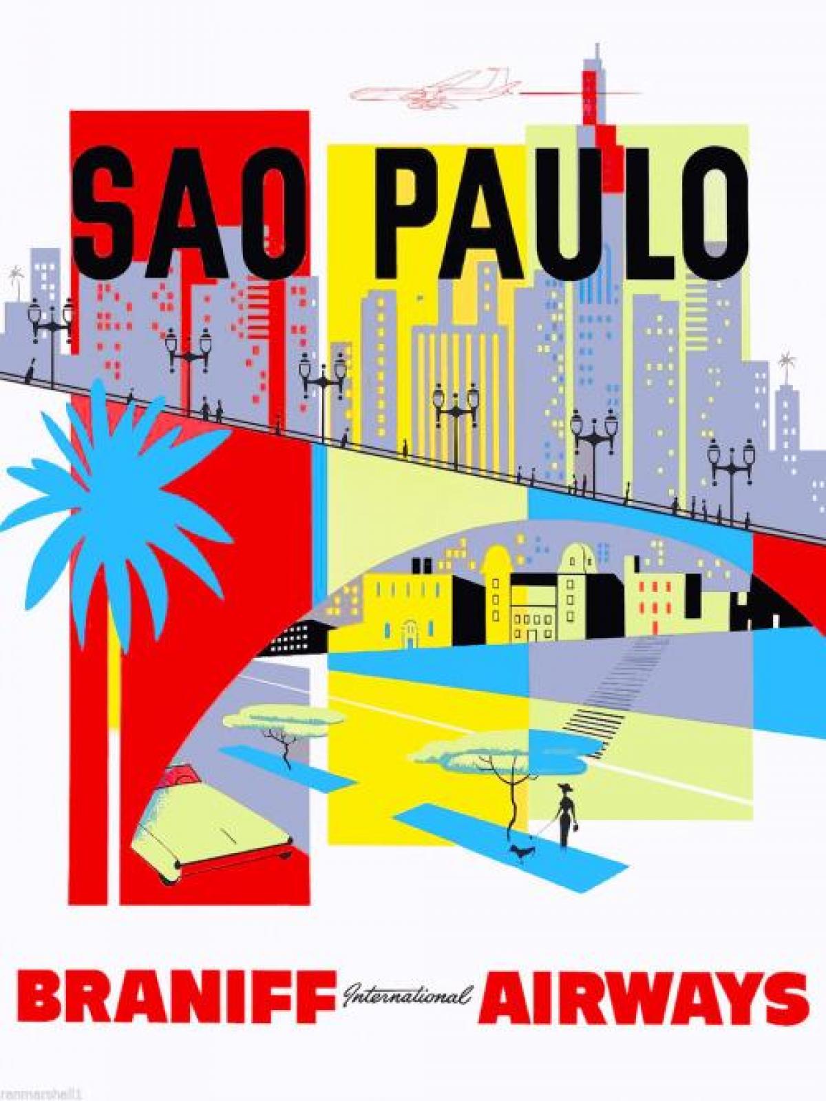 Kart av São Paulo bakgrunn