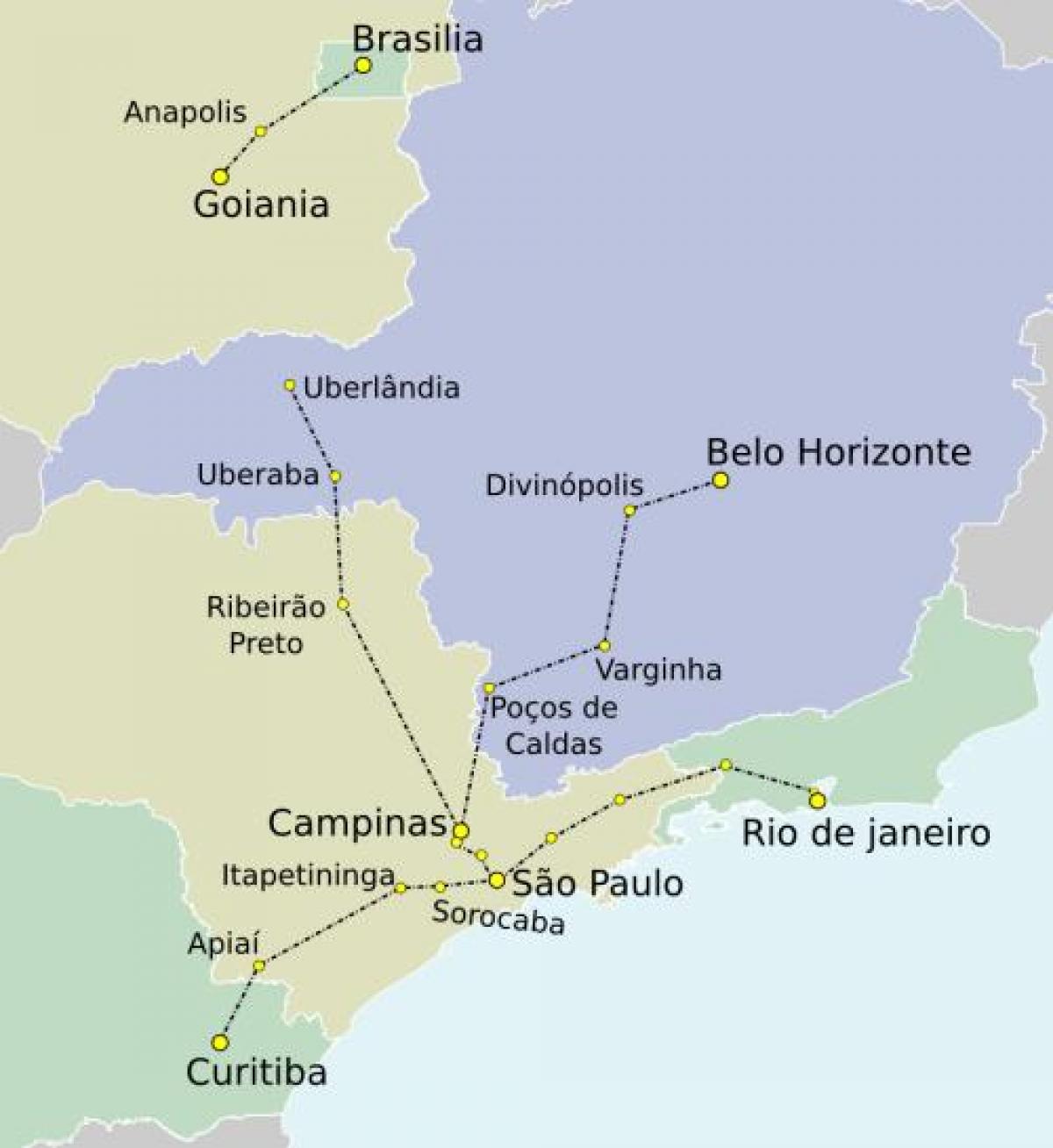 Kart av São Paulo TAV