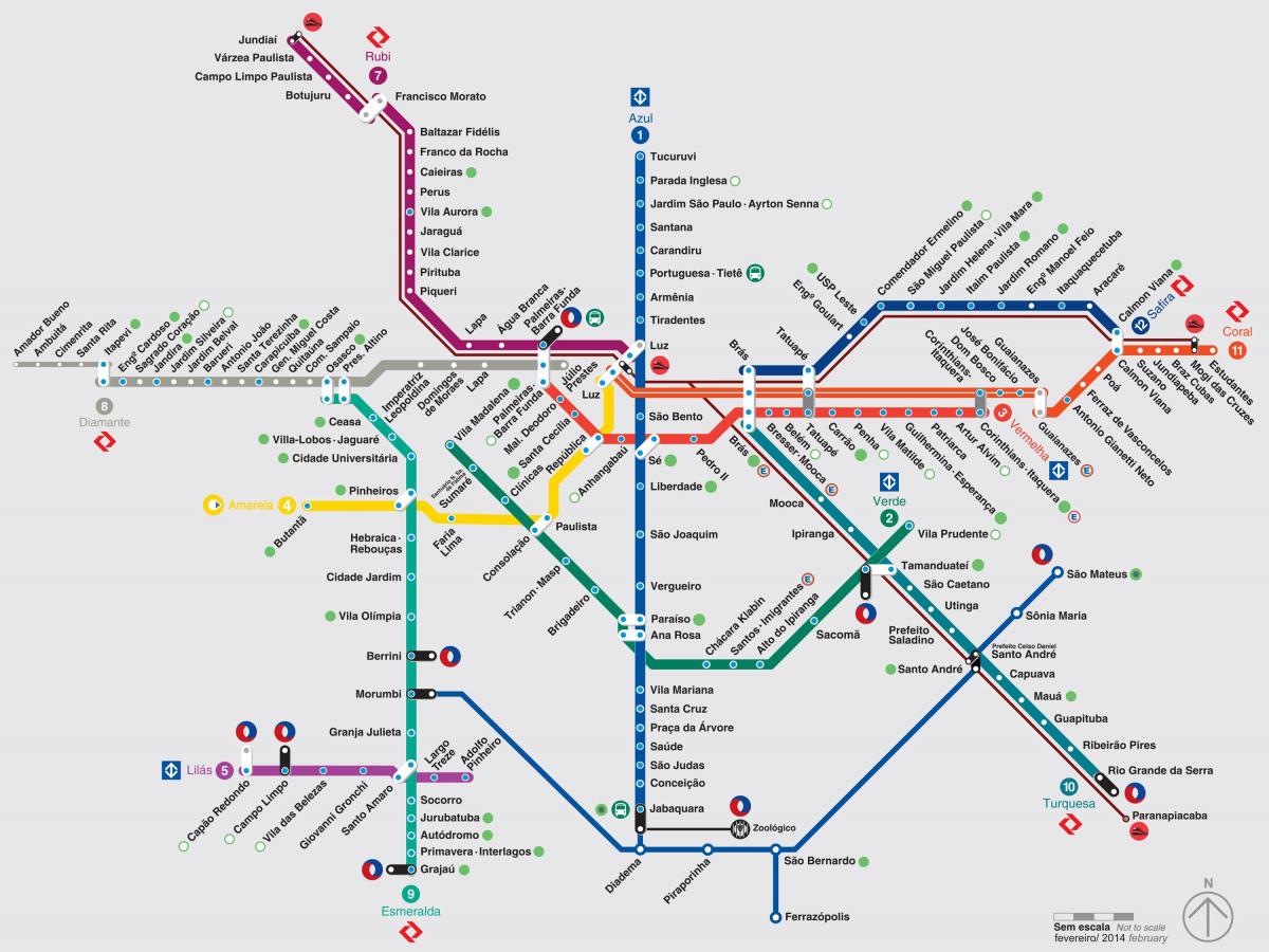 Kart av São Paulo transporter