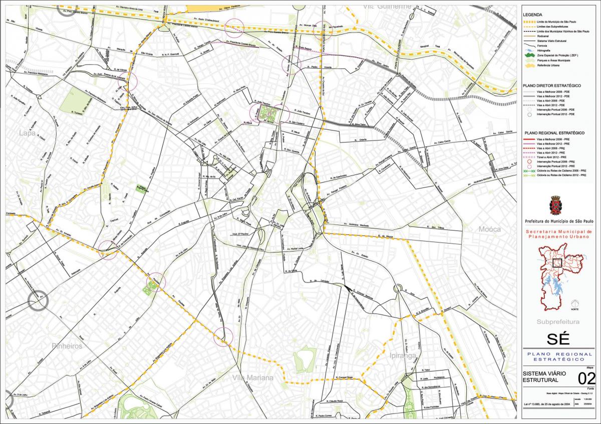 Kart av Sé São Paulo - Veier
