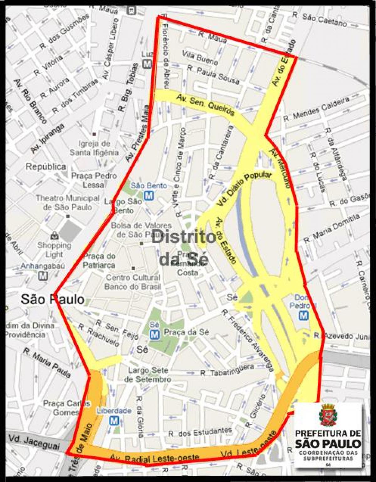 Kart av Sé São Paulo