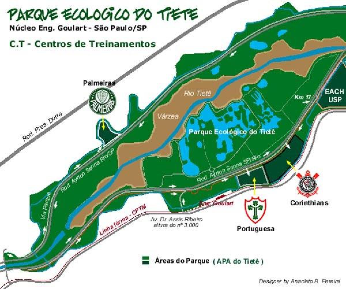 Kart over Tiete Økologiske Park