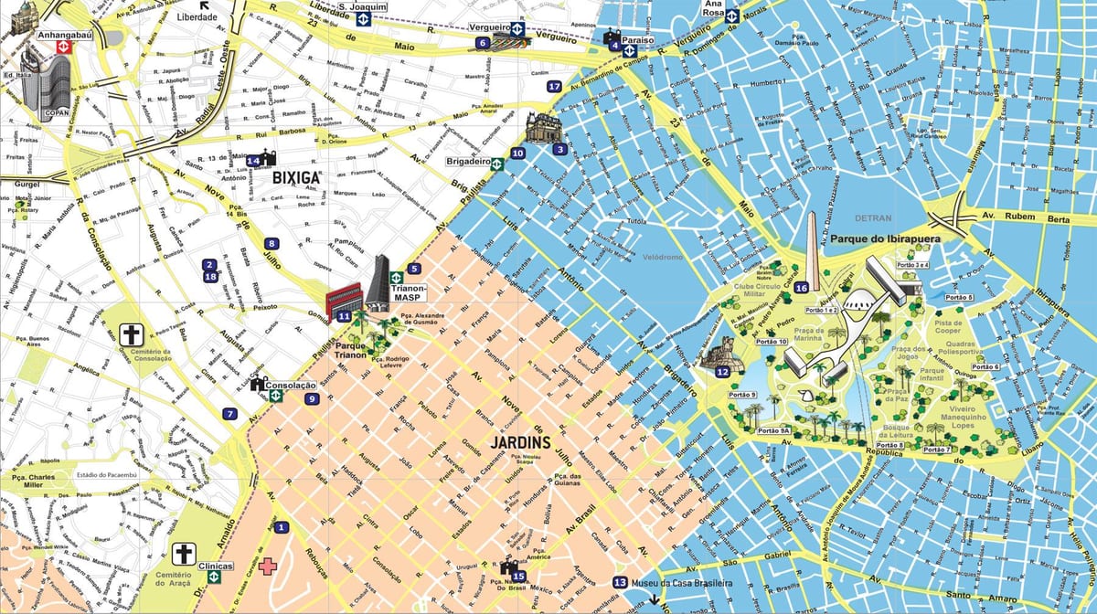 Kart av turisme São Paulo