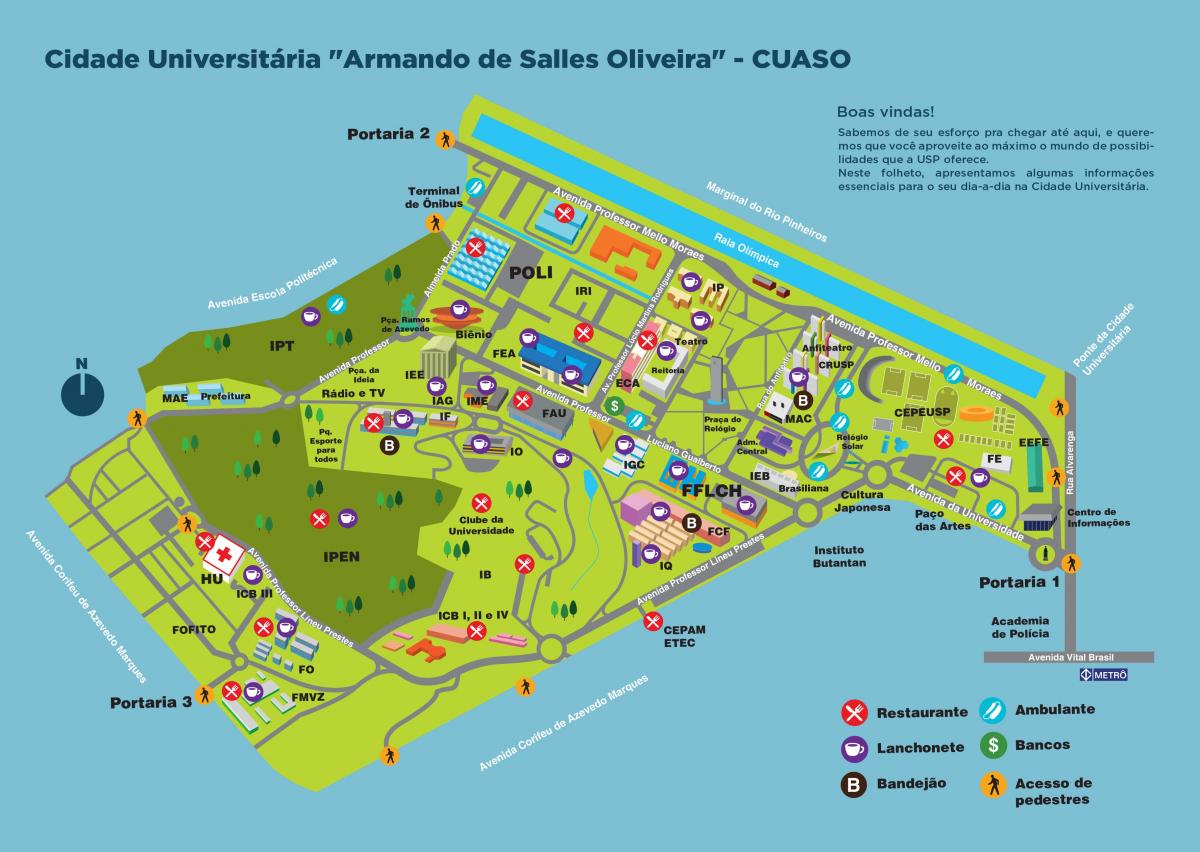 Kart av universitetet Armando de Salles Oliveira - CUASO