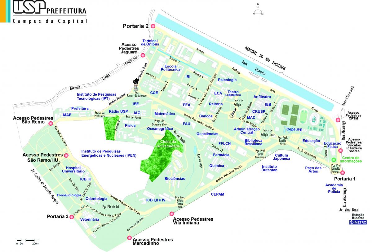 Kart av university of São Paulo - USP