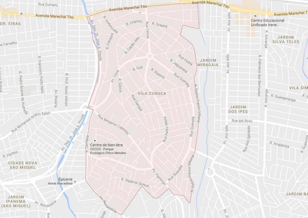 Kart over Vila Curuçá São Paulo
