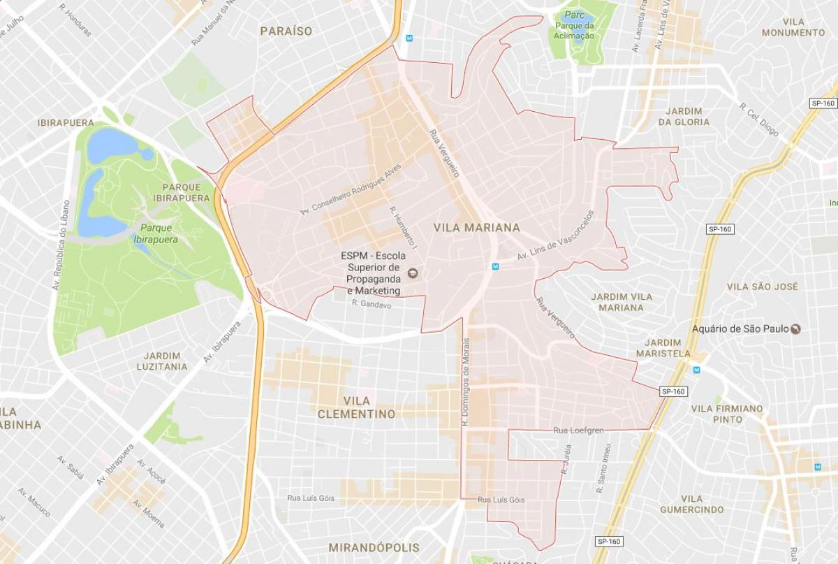Kart over Vila Mariana São Paulo