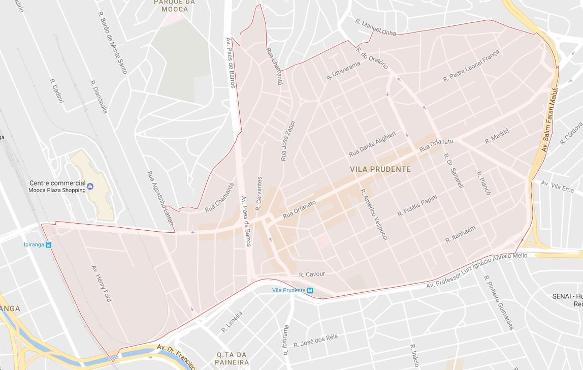 Kart over Vila Prudente São Paulo