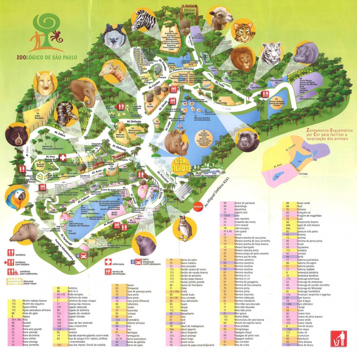 Kart av zoological park av São Paulo