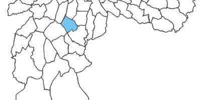 Kart av Campo Belo distriktet
