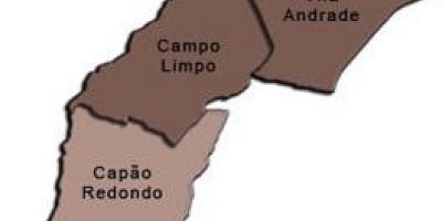 Kart av Campo Limpo sub-prefecture