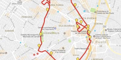 Kart over Corrida Internasjonale São Silvestre