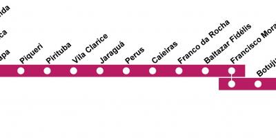Kart over CPTM São Paulo - Linje 7 - Ruby