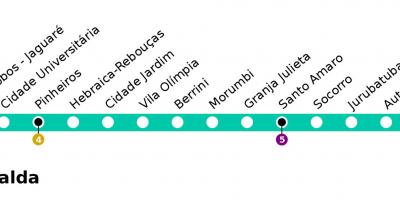Kart over CPTM São Paulo - Linje 9 - Esmeralde