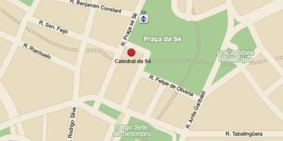 Kart av den metropolitanske katedralen i São Paulo
