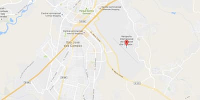 Kart av internasjonale flyplassen i São José dos Campos