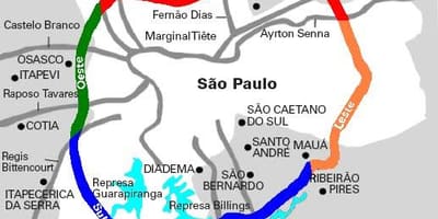 Kart over Mário Covas highway - SP 21