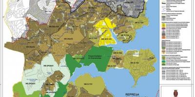Kart over M'Boi Mirim São Paulo - Okkupasjon av jord