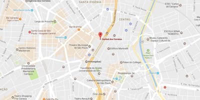Kart av Palácio dos Correios São Paulo