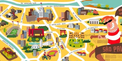 Kart av São Paulo design