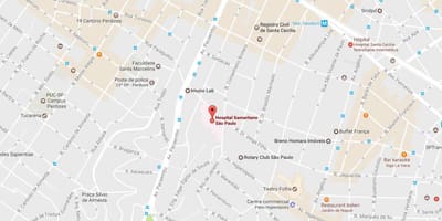 Kart over Samaritano São Paulo sykehus