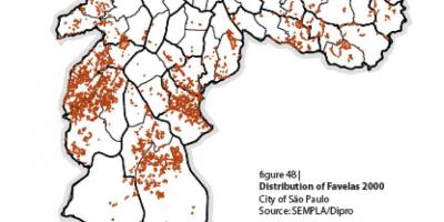 Kart av São Paulo favelas