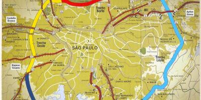 Kart av São Paulo-ringveien