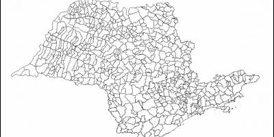 Kart av São Paulo virgin - kommuner