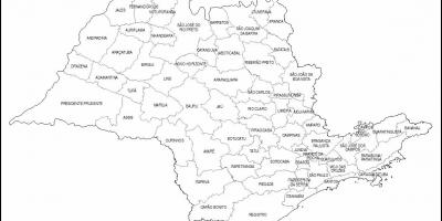 Kart av São Paulo virgin - micro-regioner