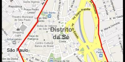 Kart av Sé São Paulo