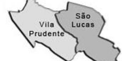 Kart over Vila Prudente sub-prefecture